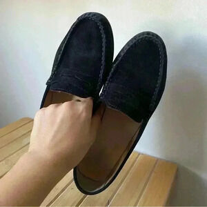 J.Crew Black Leather Suede Loafers - Women’s Size 7, Made in Italy